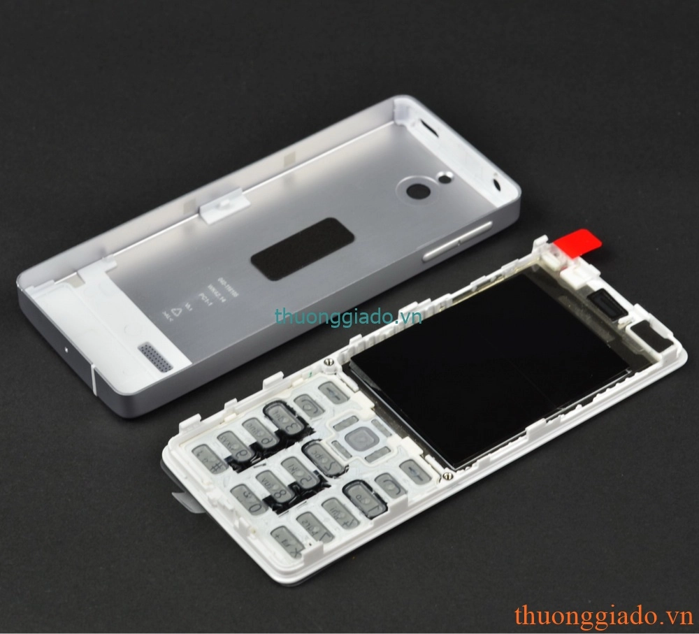 Bộ vỏ Nokia 515, Nokia Asha 515 Màu Trắng Bạc Bộ vỏ Nokia 515, Nokia Asha 515 Màu Trắng Bạc